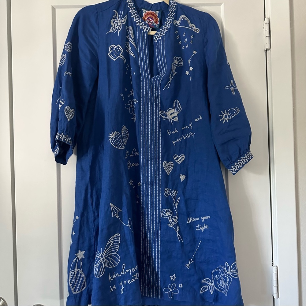 JOHNNY WAS Linen Dress